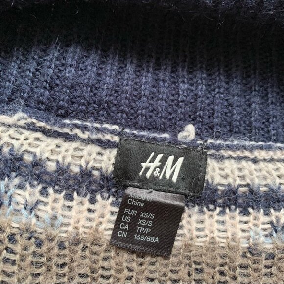 H&M Cardigan Sweater Aztec Southwestern Print Wool Long Maxi Open Front Knit XS - Picture 5 of 10